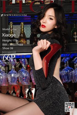 [Ligui Beauté Internet] 20180421 Les belles jambes du modèle Xiao Ge en bas noirs au bar[67P]