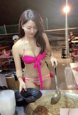 Impact de l'épidémie ! J'ai été surpris de voir une jolie fille en bikini vendre de la soupe à la viande Jin Yin Yin au marché de nuit (20P)