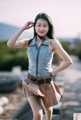 (Collection Internet) Fille taïwanaise de belle jambe-Winnie Lulu beauté tir en plein air réaliste (28P)