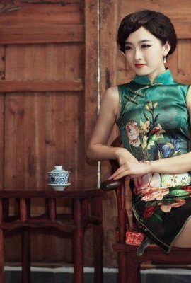 Peinture à l'huile de charmante beauté cheongsam (8P)