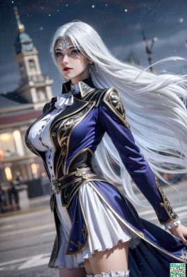 (AI généré) Le tangmen sans égal Ling Luochen White Hair 1