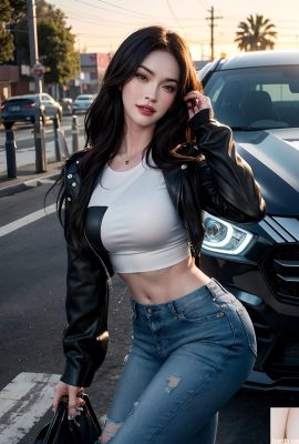 La fille qui répare la voiture