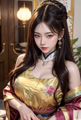 Fille en oriental hanfu