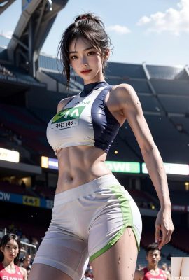 fille en tenue de sport serrée