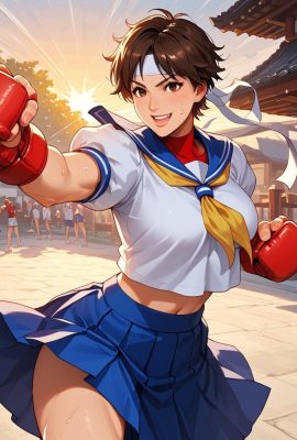 Roi combattant – Kasugano Sakura (généré par l’IA)